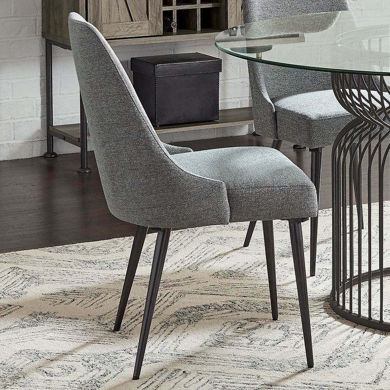 Alan Fabric Upholstered Dining Side Chair Grey (Set Of 2)