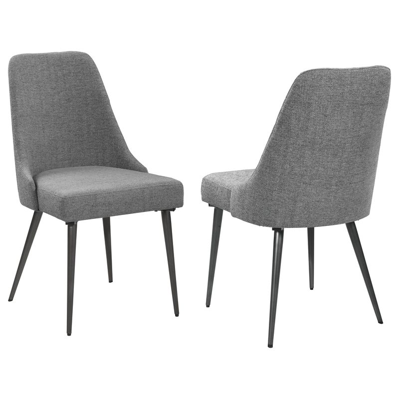 Alan Fabric Upholstered Dining Side Chair Grey (Set Of 2)