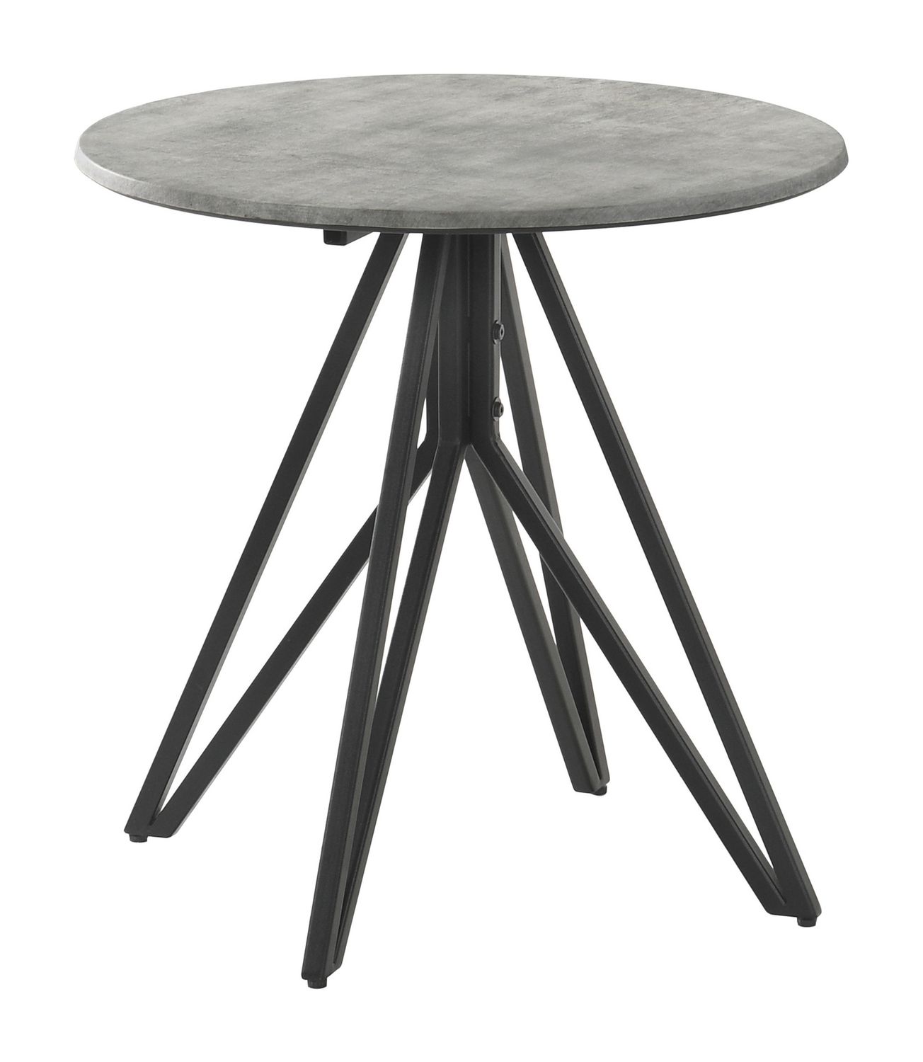 Hadi Round SmartTop Side End Table Cement And Gunmetal