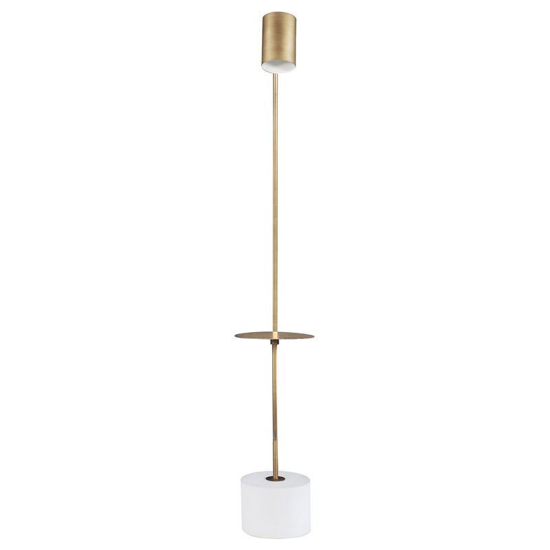 Jodie Round Base Floor Lamp Antique Brass And Grey