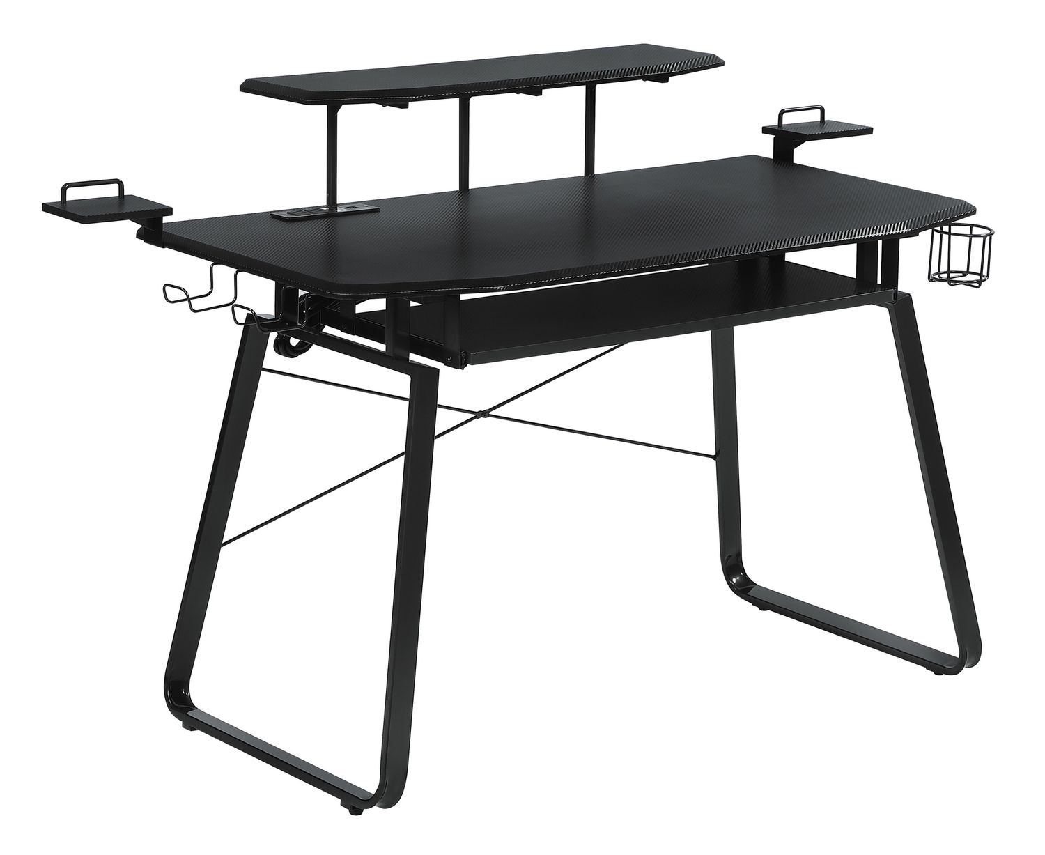Alfie Gaming Desk With USB Ports Gunmetal