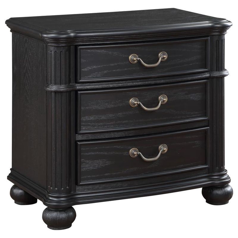 Celina 3-Drawer Nightstand Bedside Table Black