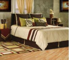 Rizzy Home Bed Skirt, Chocolate Brown, Size: Queen