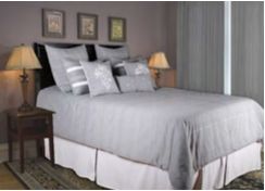 Rizzy Home Bed Skirt, Light Grey, Size: Queen