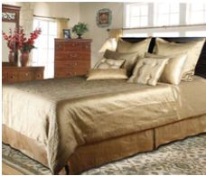 Rizzy Home Bed Skirt, Gold, Size: Queen