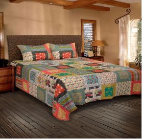 Rizzy Home Quilt, Multicolor Patchwork, Size: Queen