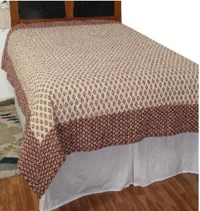 Rizzy Home Quilt, Burgundy and Cream Pattern, Size: Queen