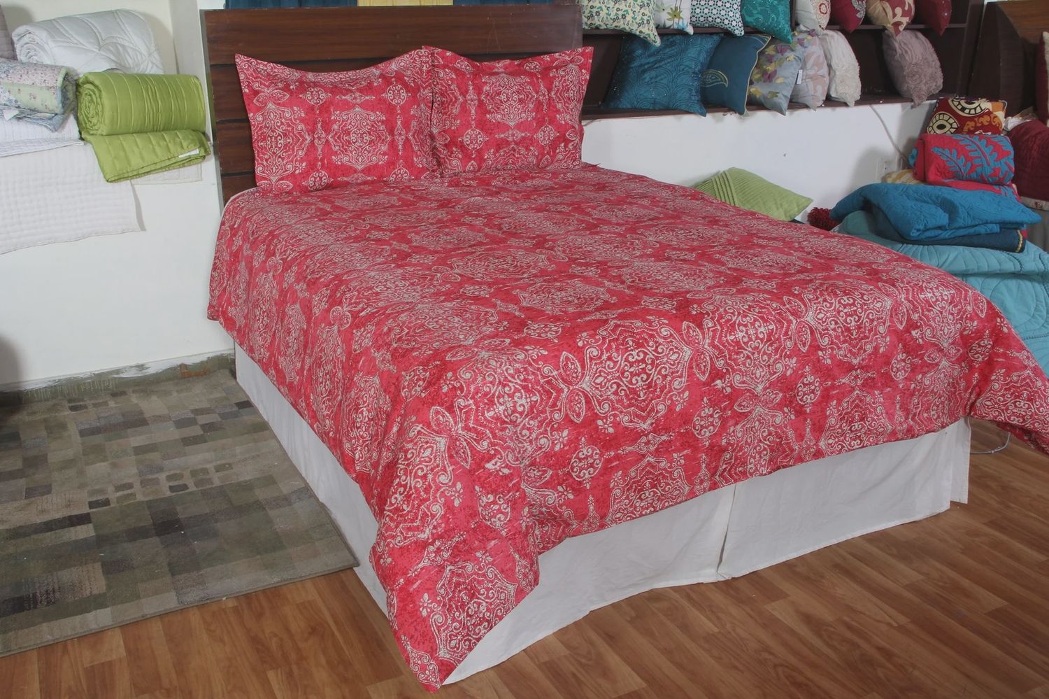 Rizzy Home Duvet Cover Set, Red Pattern