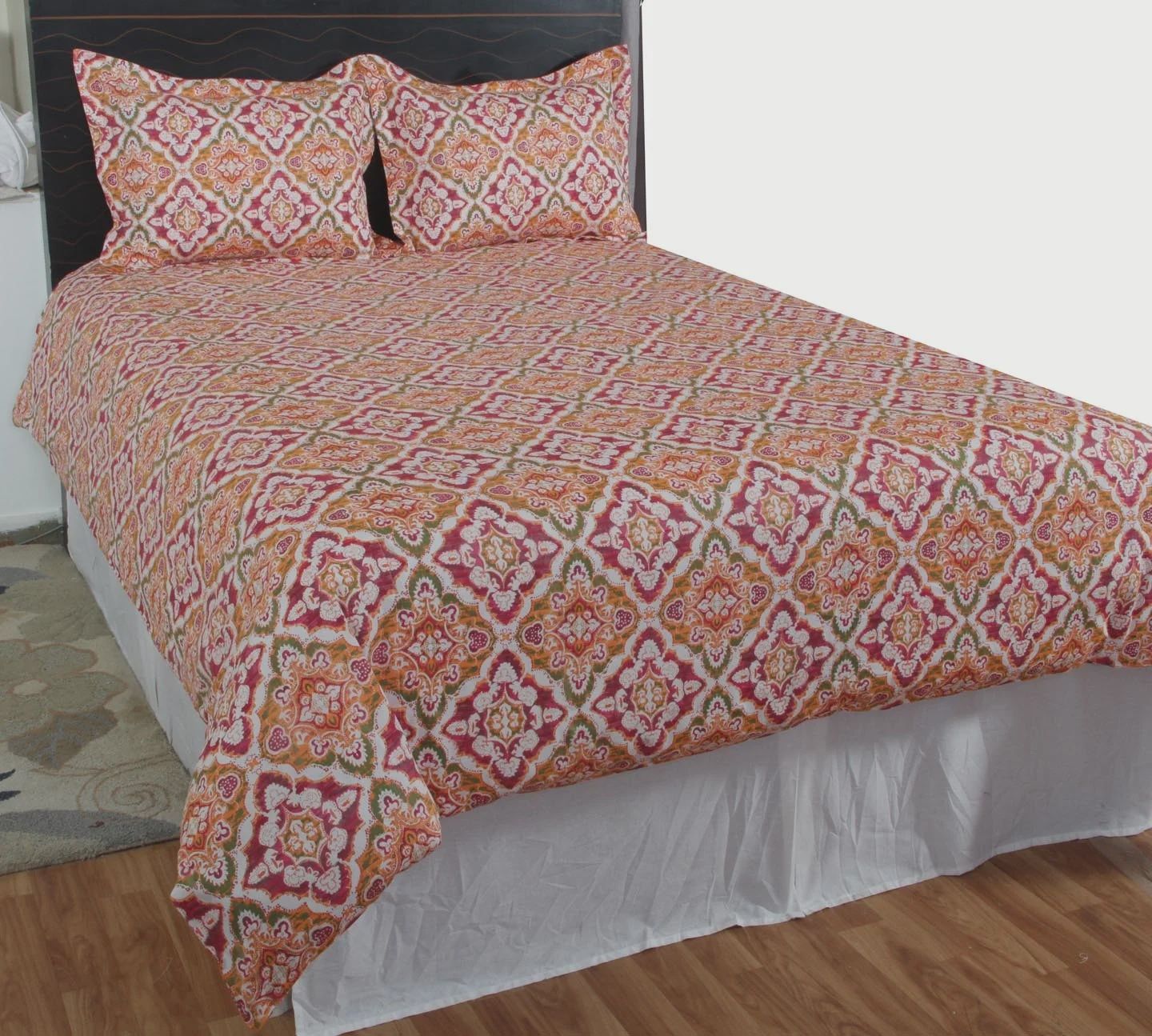 Rizzy Home Duvet Cover, Magenta and Orange Floral