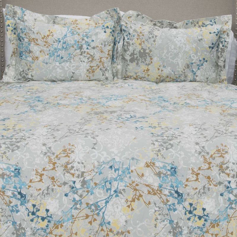 Rizzy Home Duvet Cover, Grey, Blue and Brown Pattern