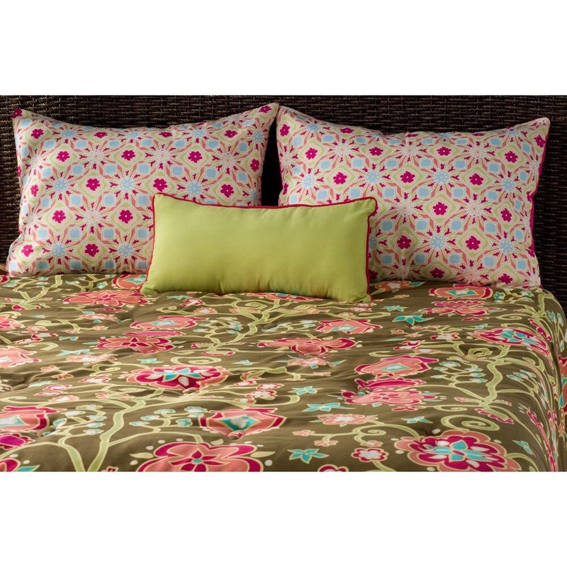 Rizzy Home Suzi Q Comforter Set, Brown and Pink Floral