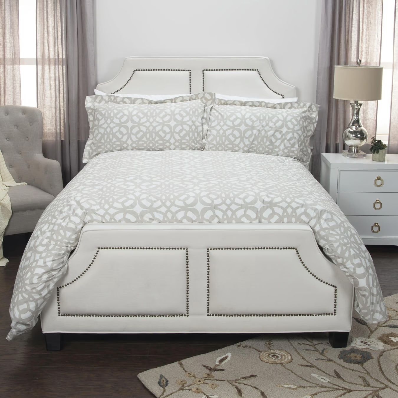 Rizzy Home Duvet Cover Set, Natural Geometric Pattern