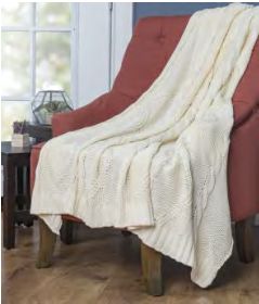 Rizzy Home Throw Blanket, White Knit