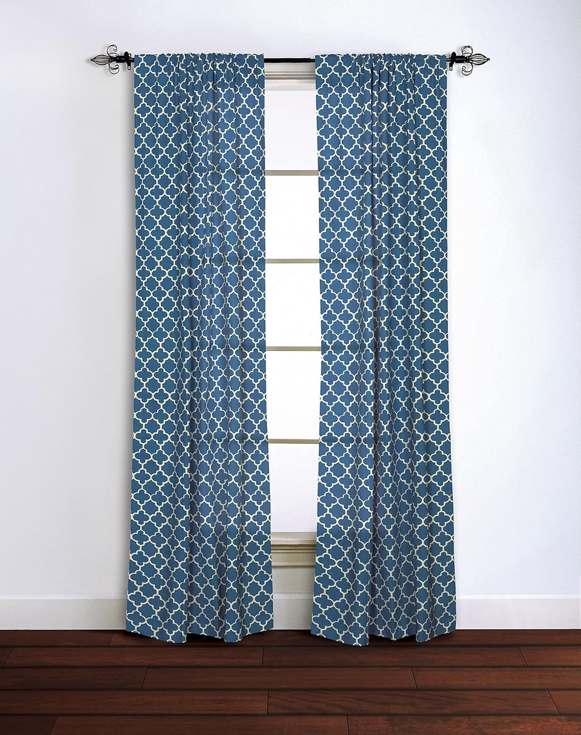 Rizzy Home Curtain Set, Navy Blue Pattern