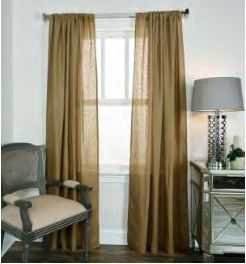 Rizzy Home Curtain Set, Solid Linen, Colour: Khaki