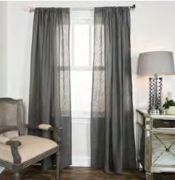 Rizzy Home Curtain Set, Solid Linen