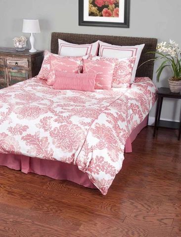 Rizzy Home Comforter Set, Red Watercolor Floral