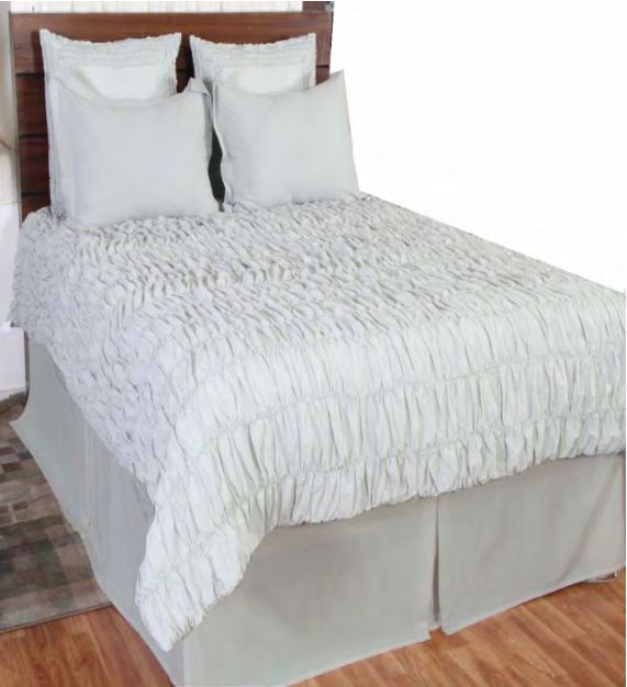 Rizzy Home Comforter Set, White Vertical Pleat Detail