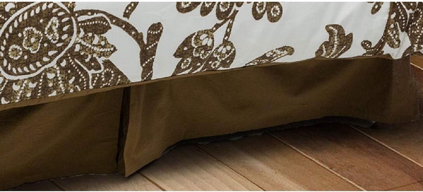 Rizzy Home Bed Skirt, Solid Brown, Size: King