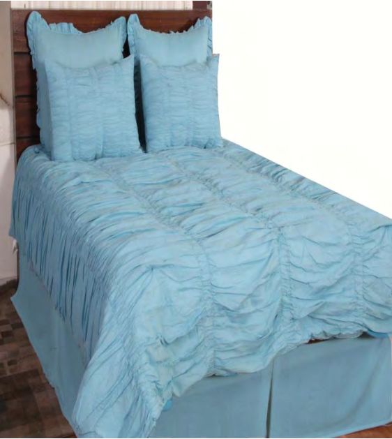 Rizzy Home Comforter Set, Horizontal Pleat Light Blue