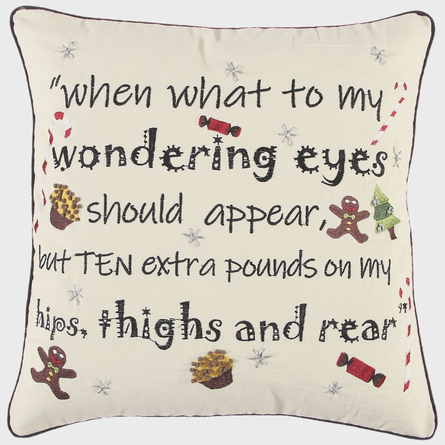 Rizzy Home Decorative Pillow, Holiday Text