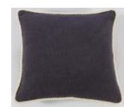Rizzy Home Decorative Pillow, Solid Navy with Ivory Rope Trim
