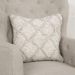 Rizzy Home Decorative Pillow, Woven Ivory Diamond