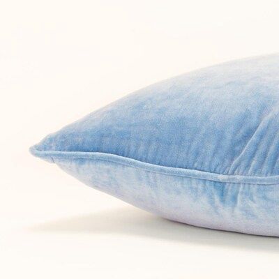 Rizzy Home Decorative Pillow, Solid Light Blue Velvet