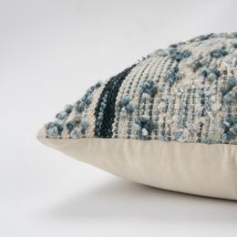 Rizzy Home Decorative Pillow, Blue Wool Textured Pattern