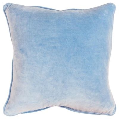 Rizzy Home Decorative Pillow, Solid Light Blue Velvet