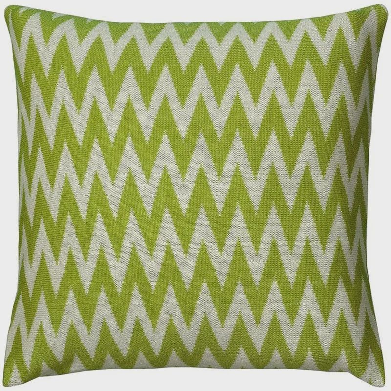 Rizzy Home Decorative Pillow, Green Chevron