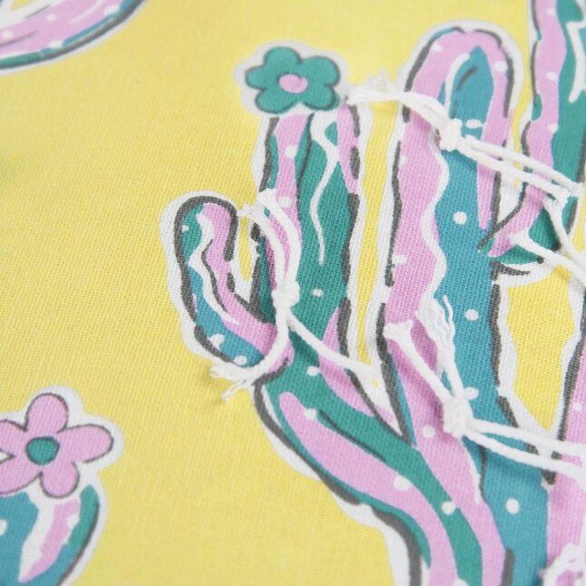 Rizzy Home Simply Southern Decorative Pillow, Yellow Cacti