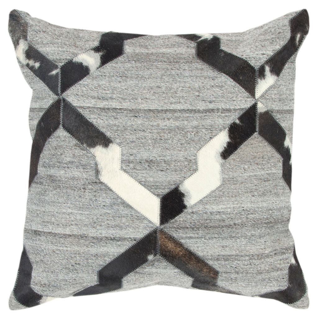 Rizzy Home Donny Osmond Decorative Pillow, Grey/Black/White  Animal Print
