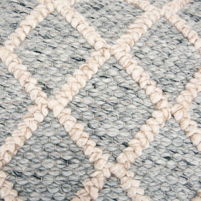 Rizzy Home Donny Osmond Decorative Pillow, Natural/Grey Wool Diamond Pattern