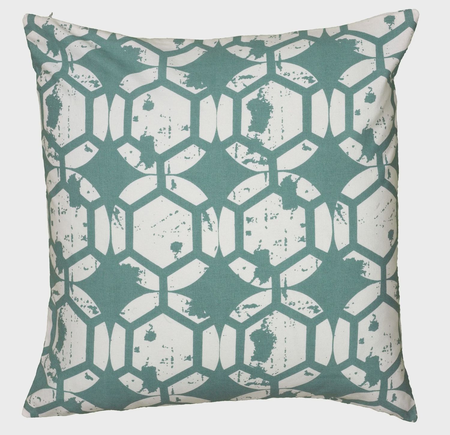 Rizzy Home Decorative Pillow, Teal Diamond/Hexagon Printed Pattern