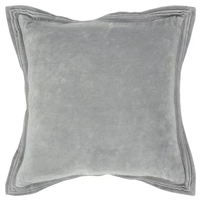 Rizzy Home Decorative Pillow, Solid Grey Velvet