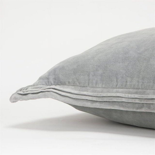 Rizzy Home Decorative Pillow, Solid Grey Velvet