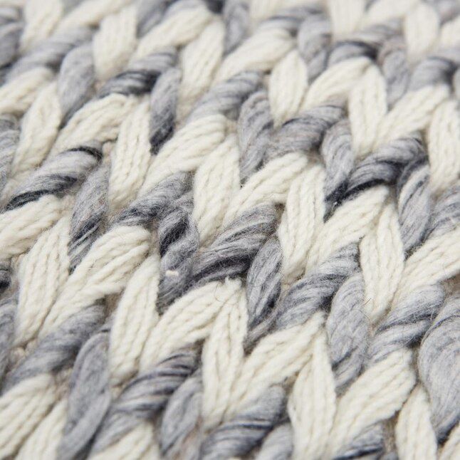 Rizzy Home Decorative Pillow, Grey and White Zig Zag