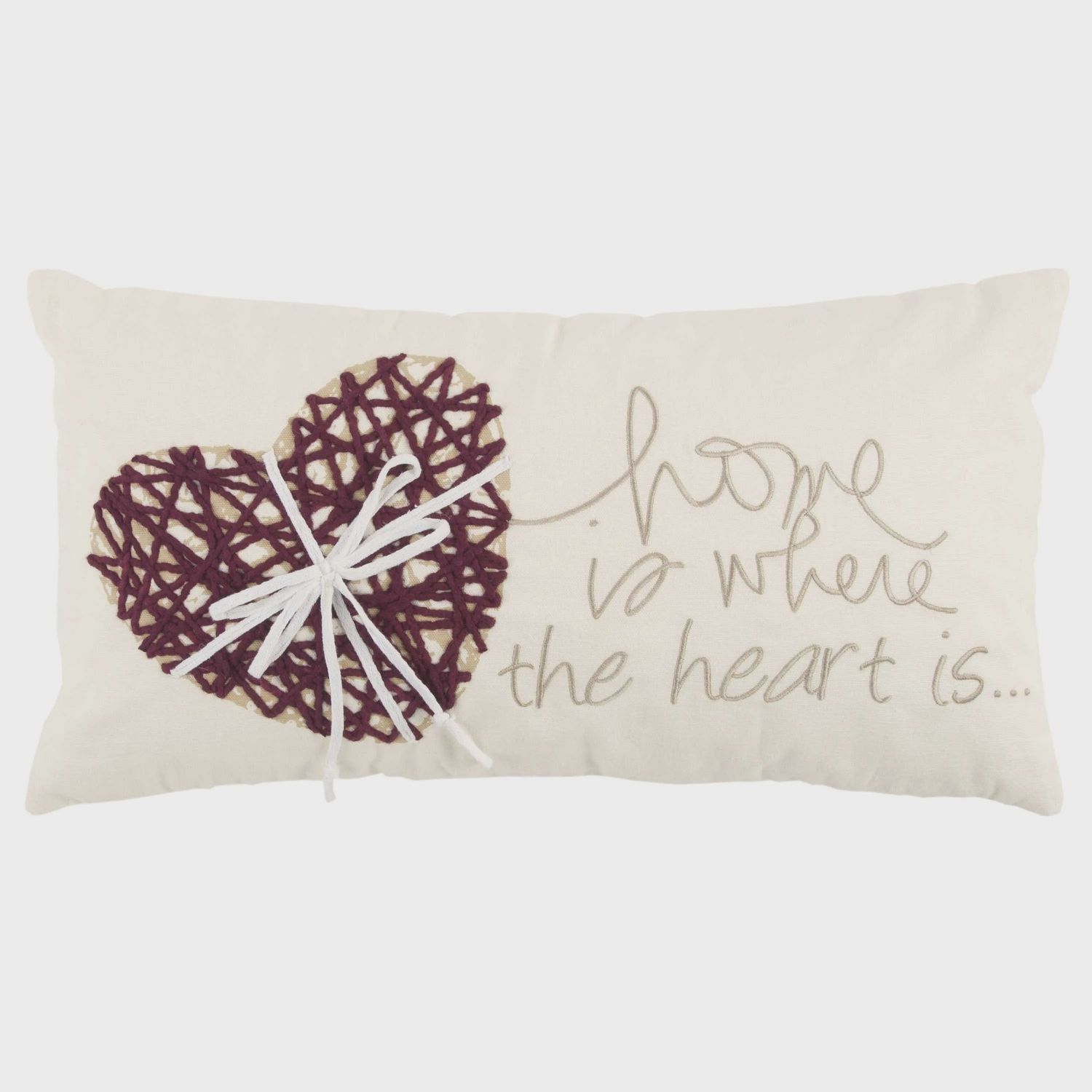 Rizzy Home Decorative Pillow, Natural Ivory &quot;Home&quot; Text