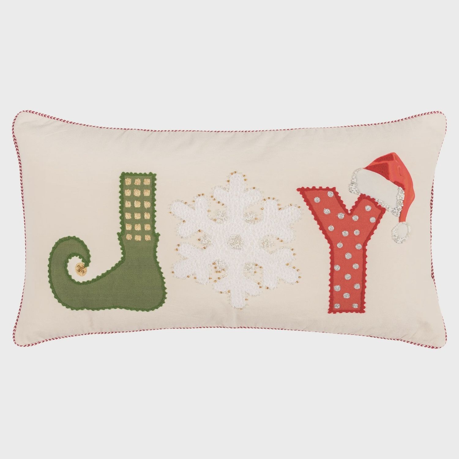 Rizzy Home Seasonal Decorative Pillow, Holiday &#39;Joy&#39;