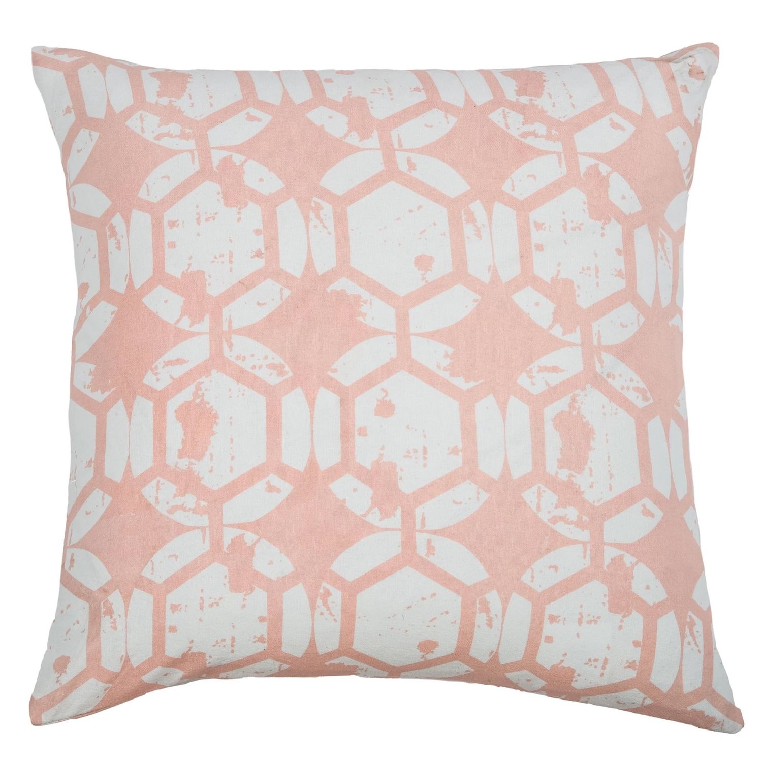 Rizzy Home Decorative Pillow, Light Pink Printed Geometric Pattern