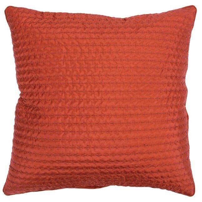 Rizzy Home Poly filled pillow 22-in x 22-in Rust Indoor Decorative Pillow