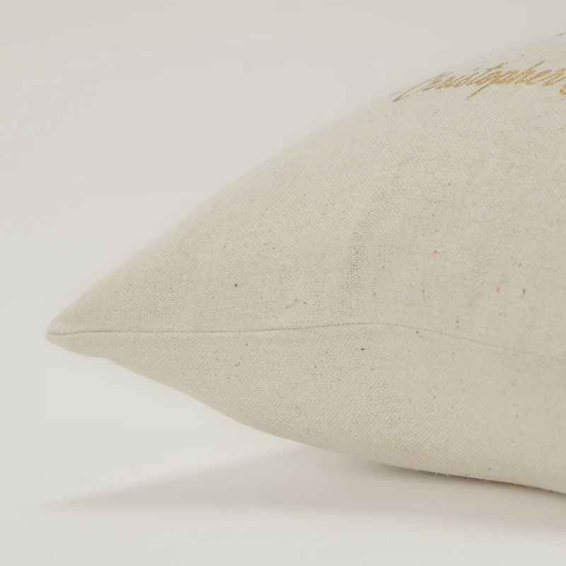 Rizzy Home Decorative Pillow, Natural Canvas with Gold Text