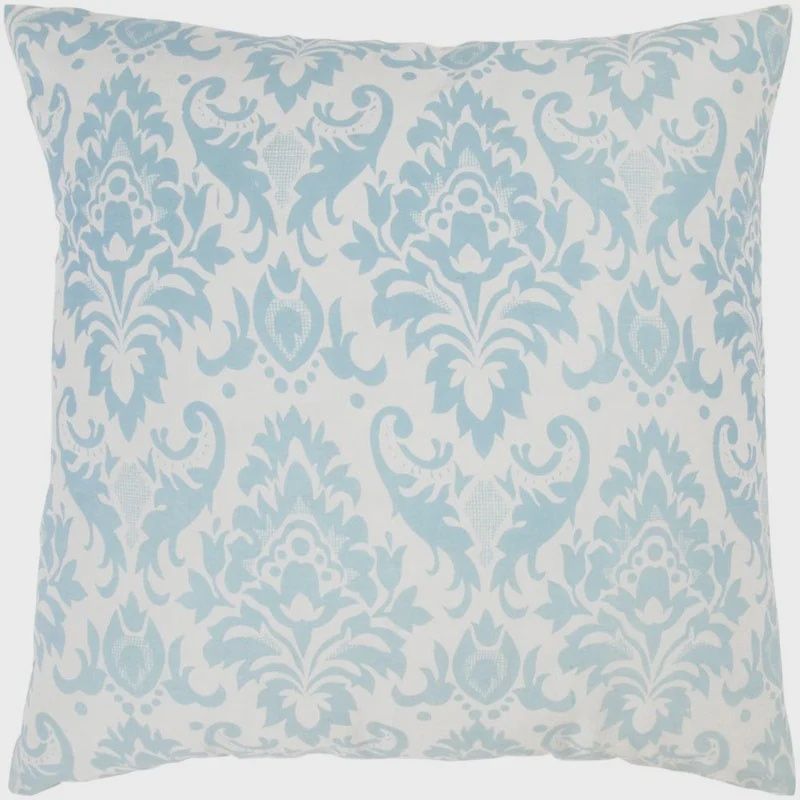 Rizzy Home Decorative Pillow, White Light Blue Floral