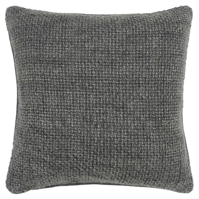 Rizzy Home Decorative Pillow, Charcoal Woven Linen Detail