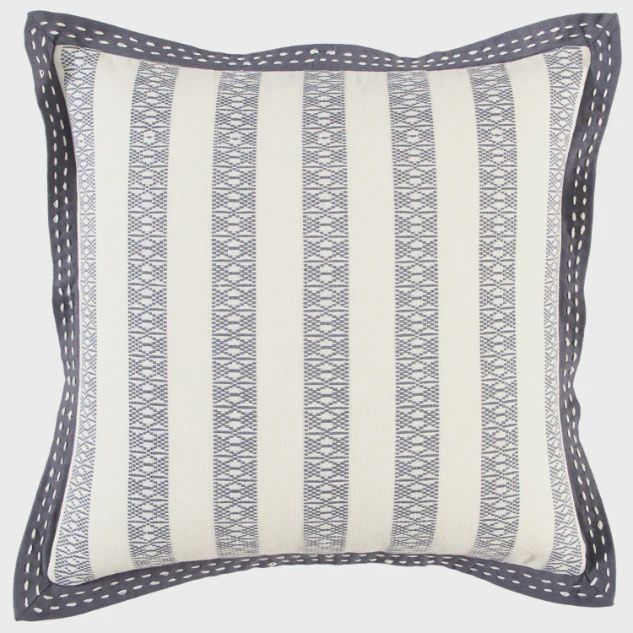 Rizzy Home Decorative Pillow, Grey Stripe Pattern
