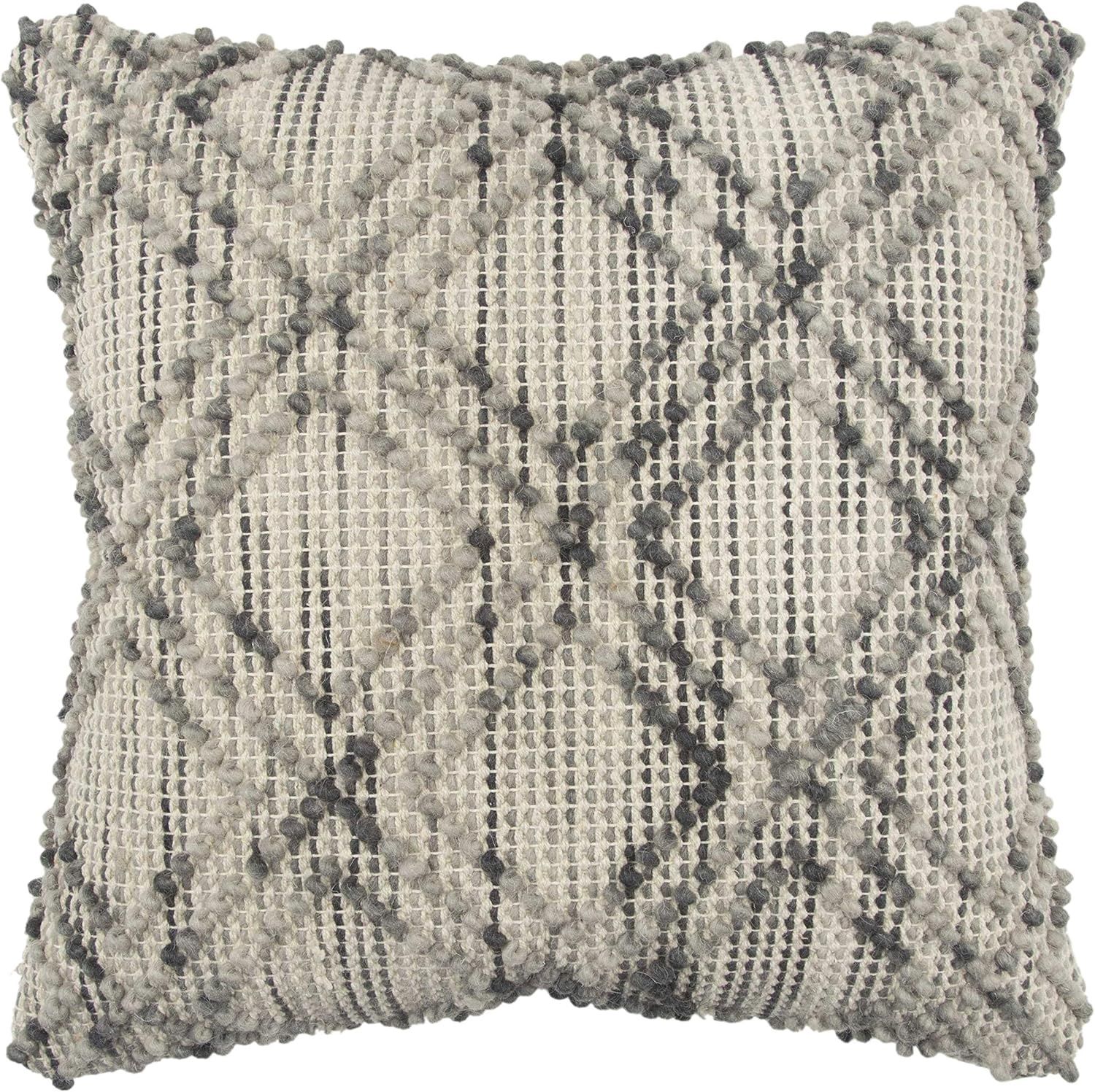 Rizzy Home Decorative Pillow, Peppered Grey Wool