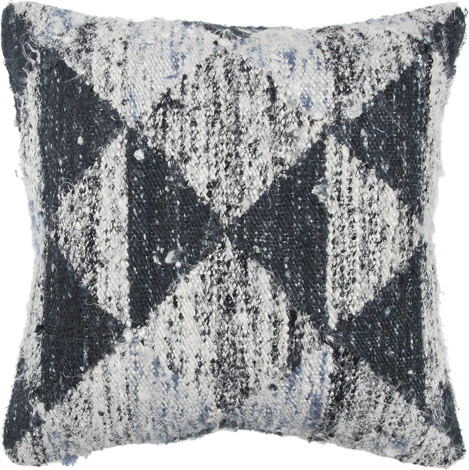 Rizzy Home Decorative Pillow, Grey Triangular Pattern