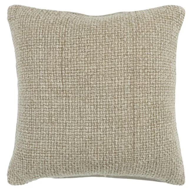 Rizzy Home Decorative Pillow, Beige Woven Linen Detail