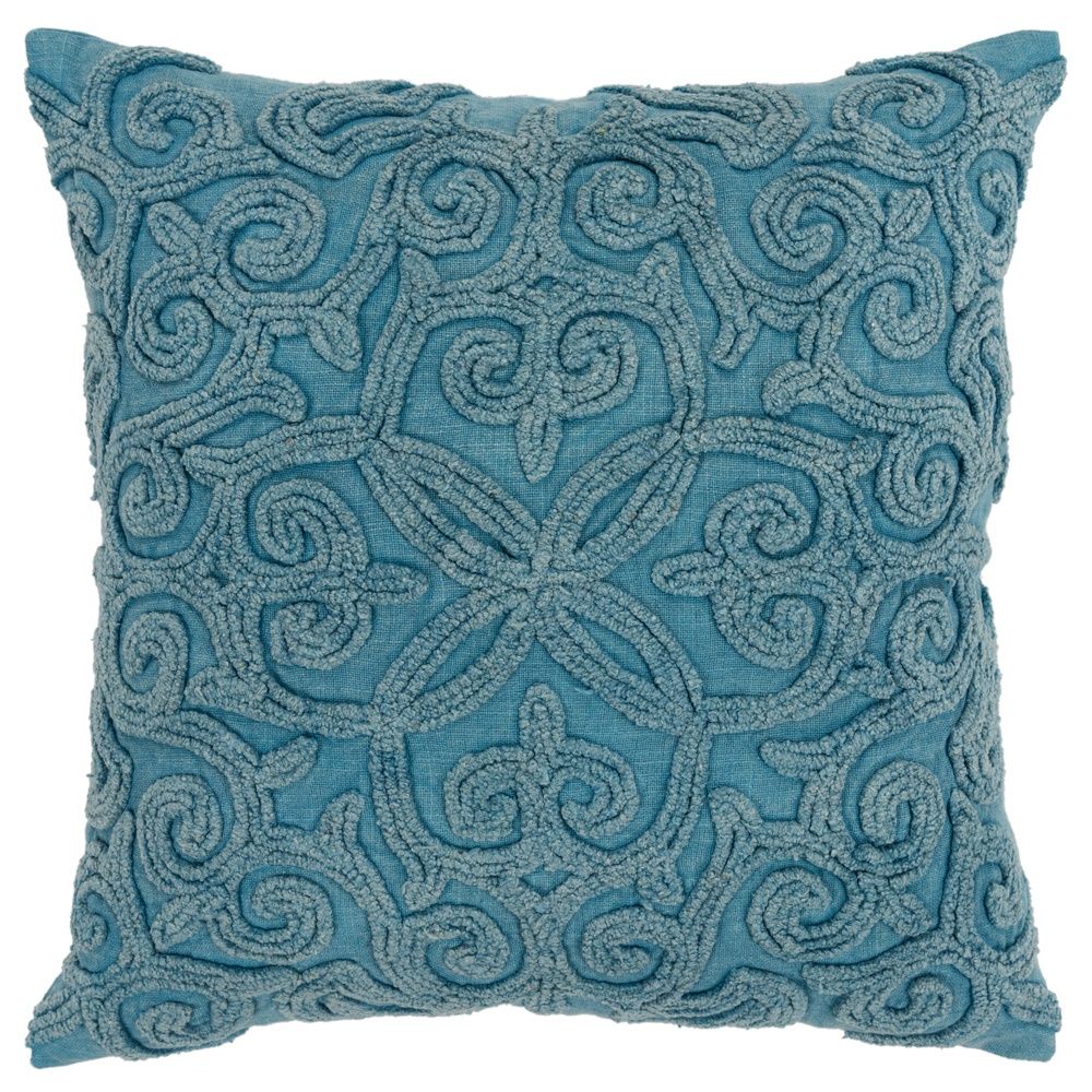 Rizzy Home Decorative Pillow, Blue Swirl Texture